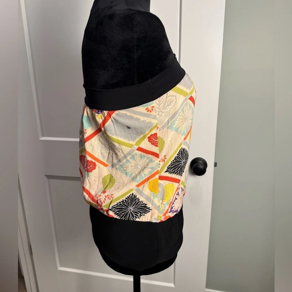 Trina Turk Los Angeles Silk Japanese print tube top strapless blouse - Picture 2 of 7